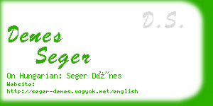 denes seger business card